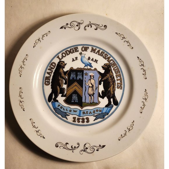 Masonic Grand Lodge. Of Massachusetts Collectable Plate